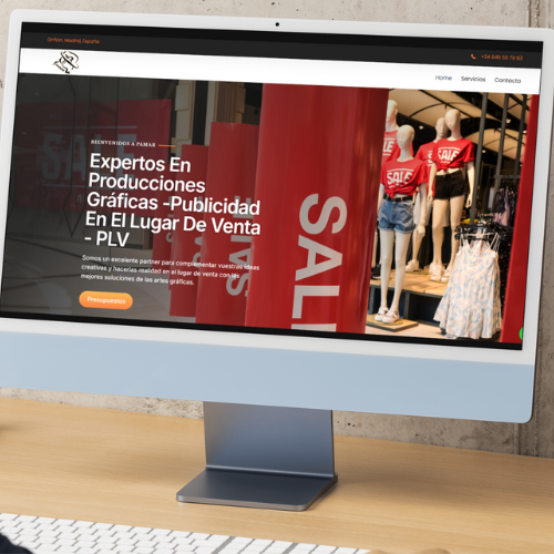 Usuario viendo la página web de Pamar Soluciones Artes Gráficas